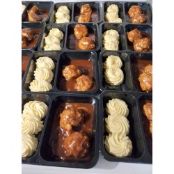 Boulettes chasseur, purée...