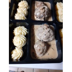 Champignons farcis et purée